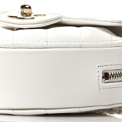 Chanel Lambskin Quilted CC In Love Heart Clutch With Chain White 10 of 11