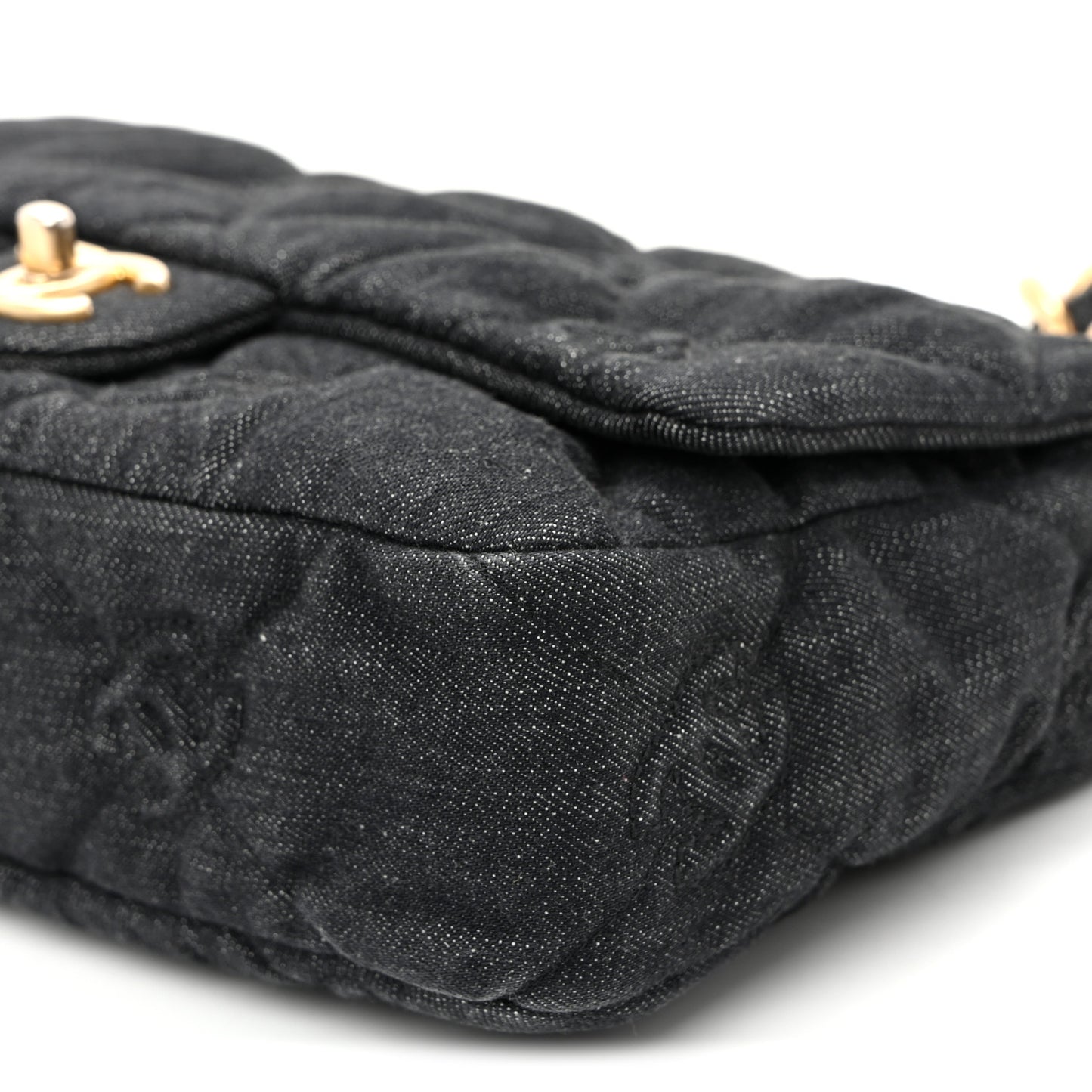 Denim Quilted Medium CC Funky Town Flap Dark Blue