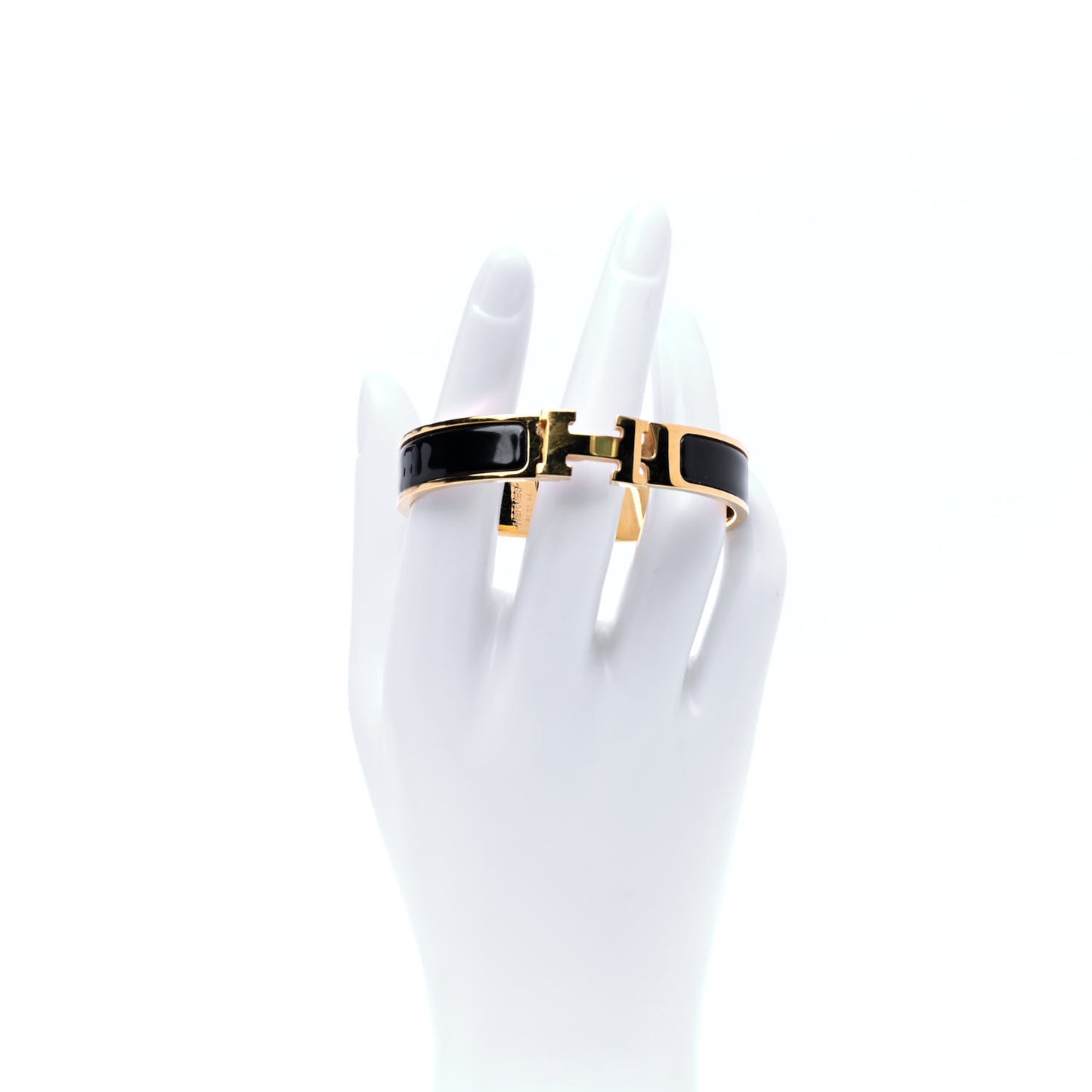 Enamel Narrow Clic Clac H Bracelet PM Black