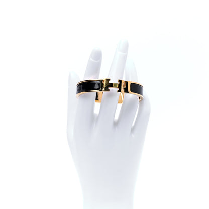 Hermes Enamel Narrow Clic Clac H Bracelet PM Black 2 of 6