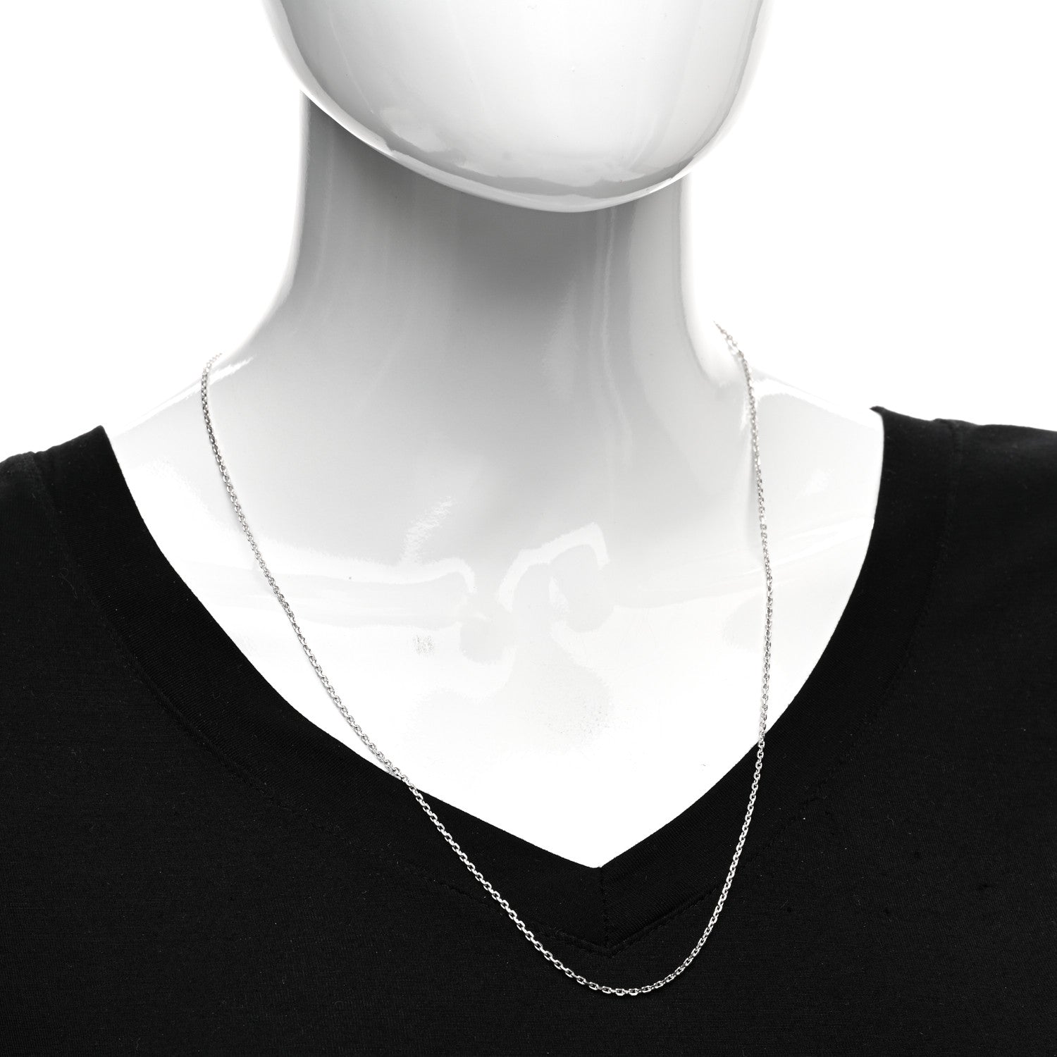 Chopard 18K White Gold 2mm Chain Necklace 2 of 4