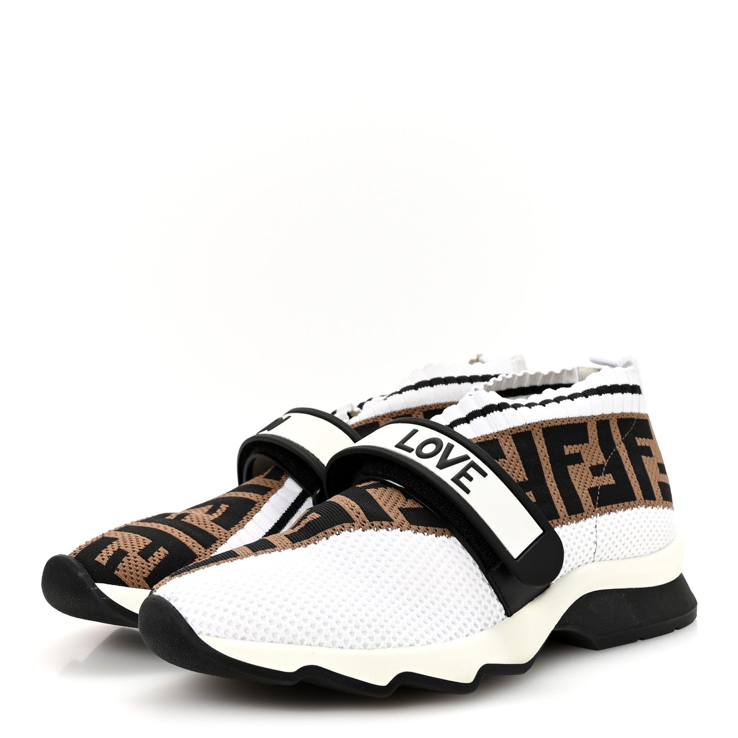 Stretch Yarn FF Stiff Band Rockoko Sneakers 36 Black White Tobacco