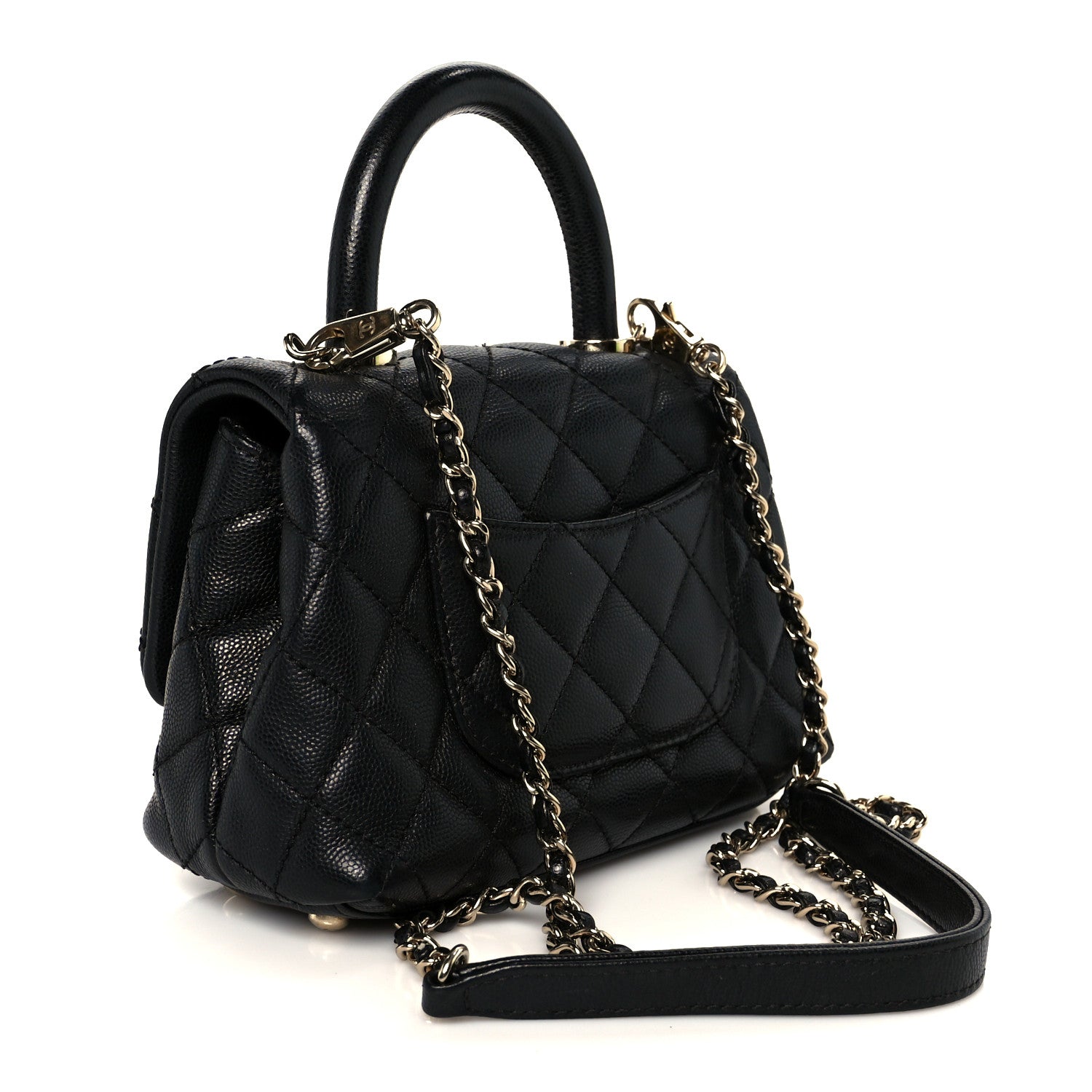 Chanel Caviar Quilted Extra Mini Coco Handle Flap Black 3 of 11
