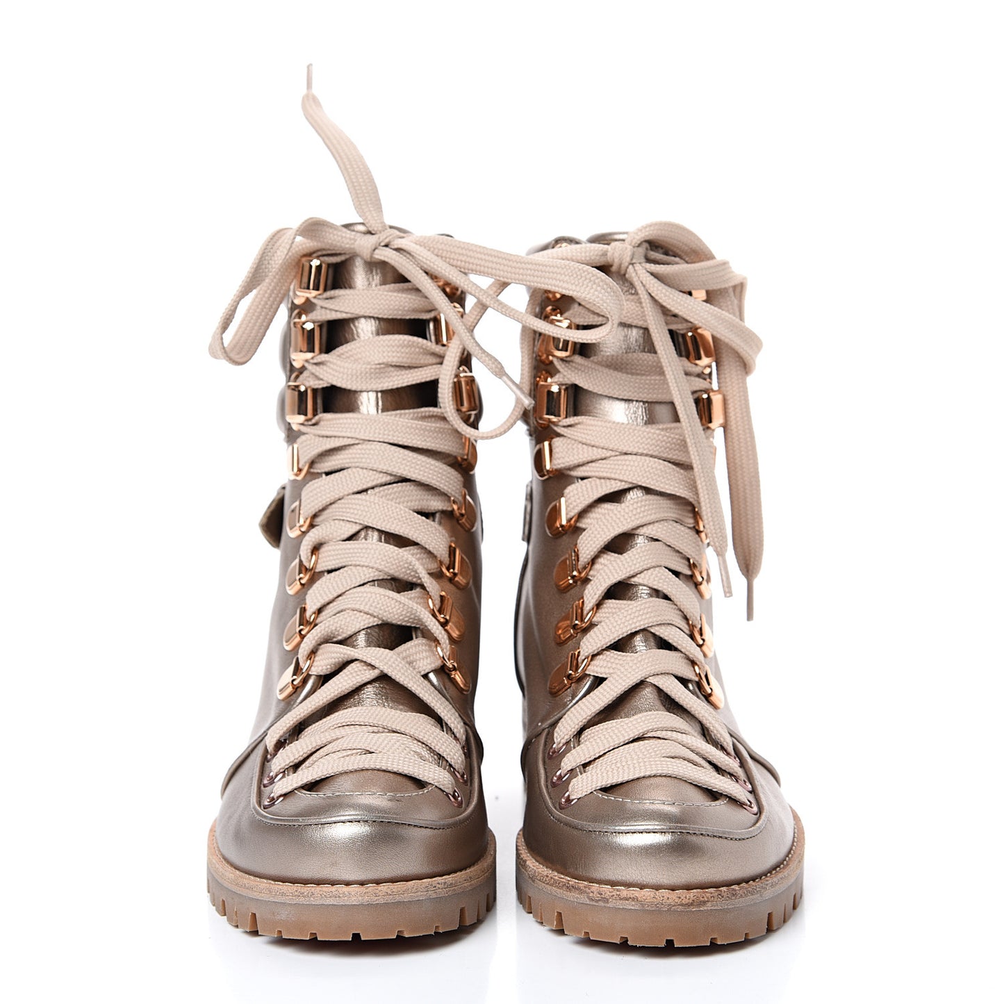 Metallic Calfskin Womens Who Runs Flat Boots 35 Colombe