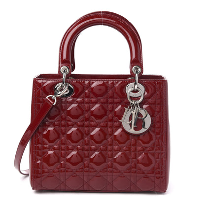 Christian Dior Patent Cannage Medium Lady Dior Red 1 of 11