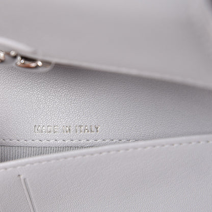 Chanel Lambskin Quilted CC Box Flap Wallet Grey 8 of 10