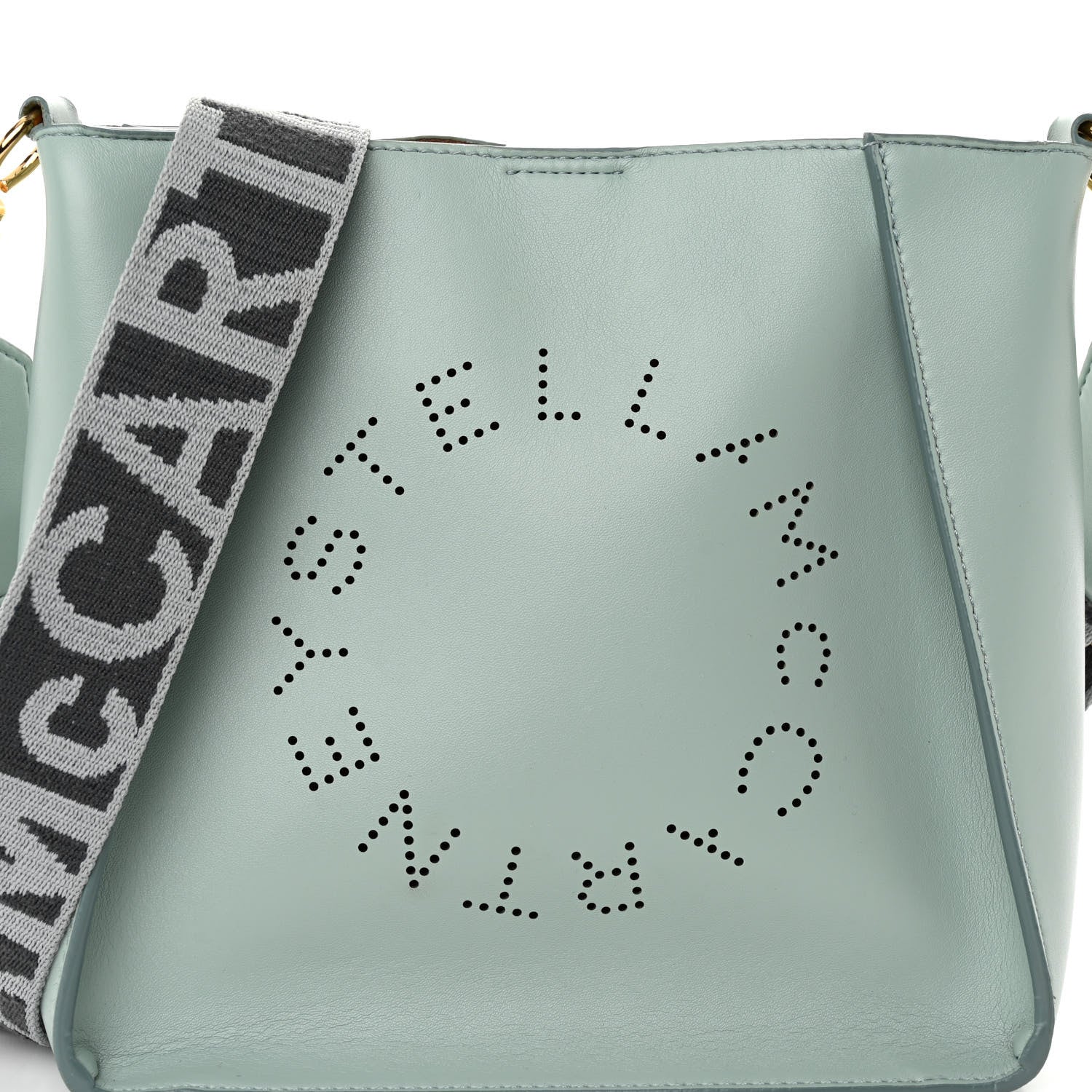 Stella McCartney Eco Alter Nappa Perforated Logo Mini Crossbody Dusty Blue 7 of 10