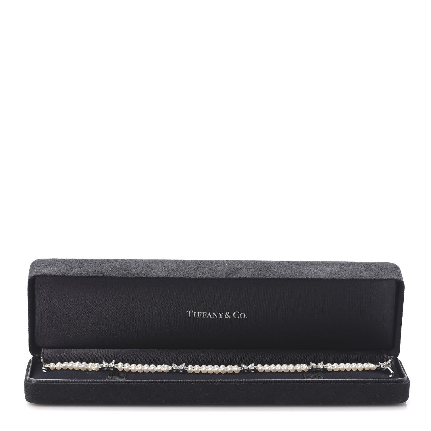 Tiffany Platinum Diamond Pearl Victoria Two-row Bracelet 7 of 7