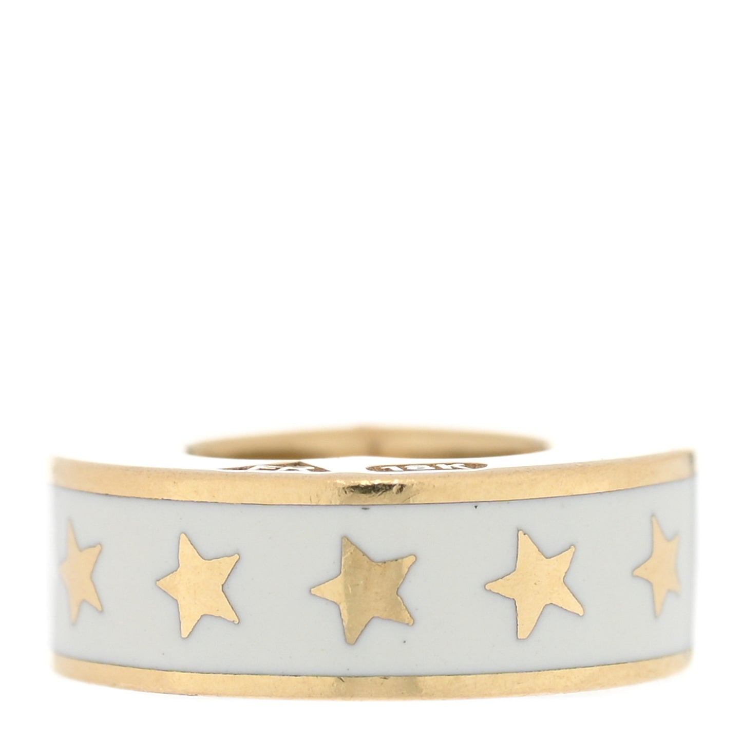 18K Yellow Gold Ceramic Amate Love Tenet Heart Beat White
