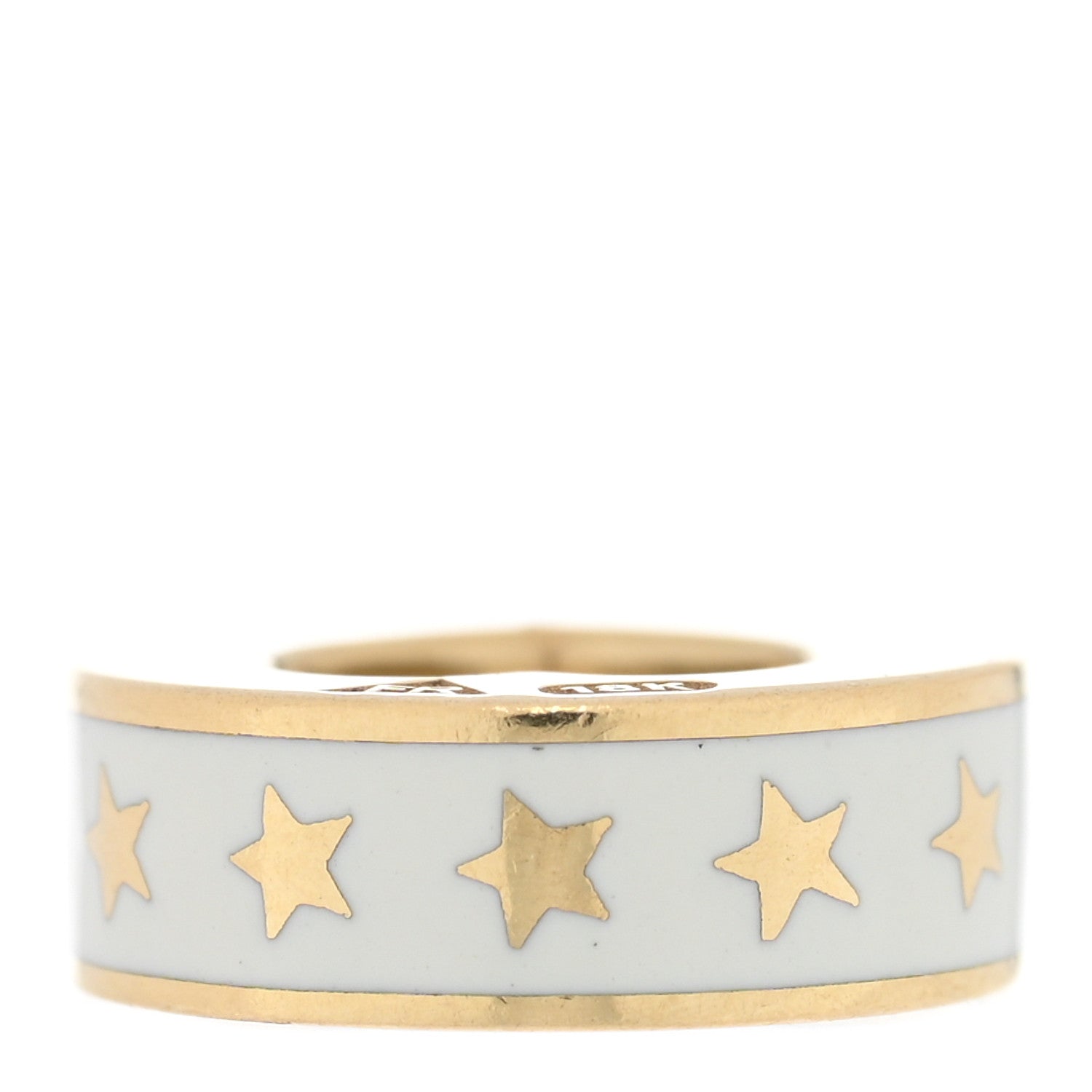 Foundrae 18K Yellow Gold Ceramic Amate Love Tenet Heart Beat White 3 of 3