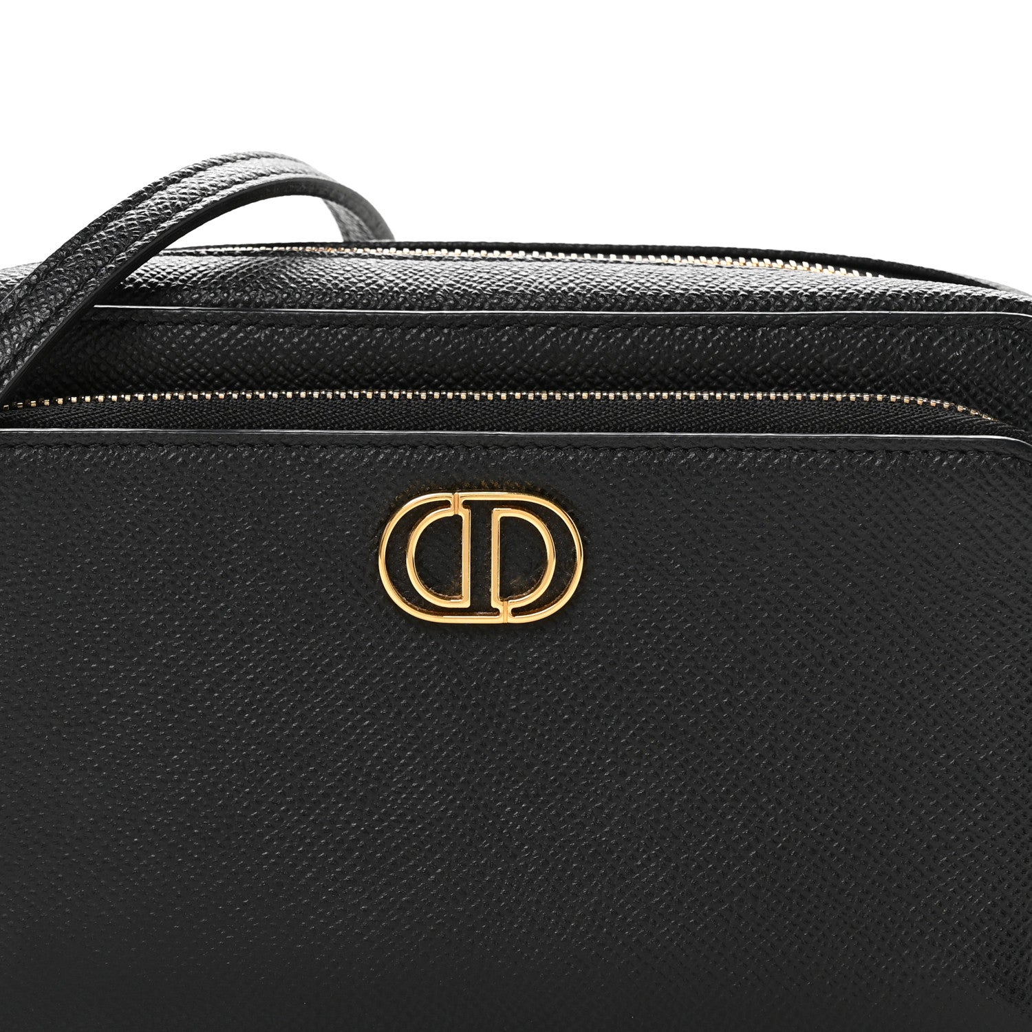 Christian Dior Grained Calfskin Caro Double Pouch Black 8 of 11