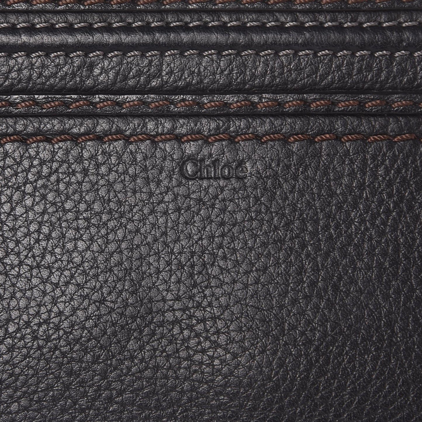 Grained Calfskin Marcie Long Zip Around Wallet Black