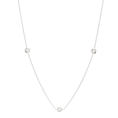 Roberto Coin 18K White Gold Diamond .23ctw Diamonds By The Inch Five Station Necklace 1 of 4