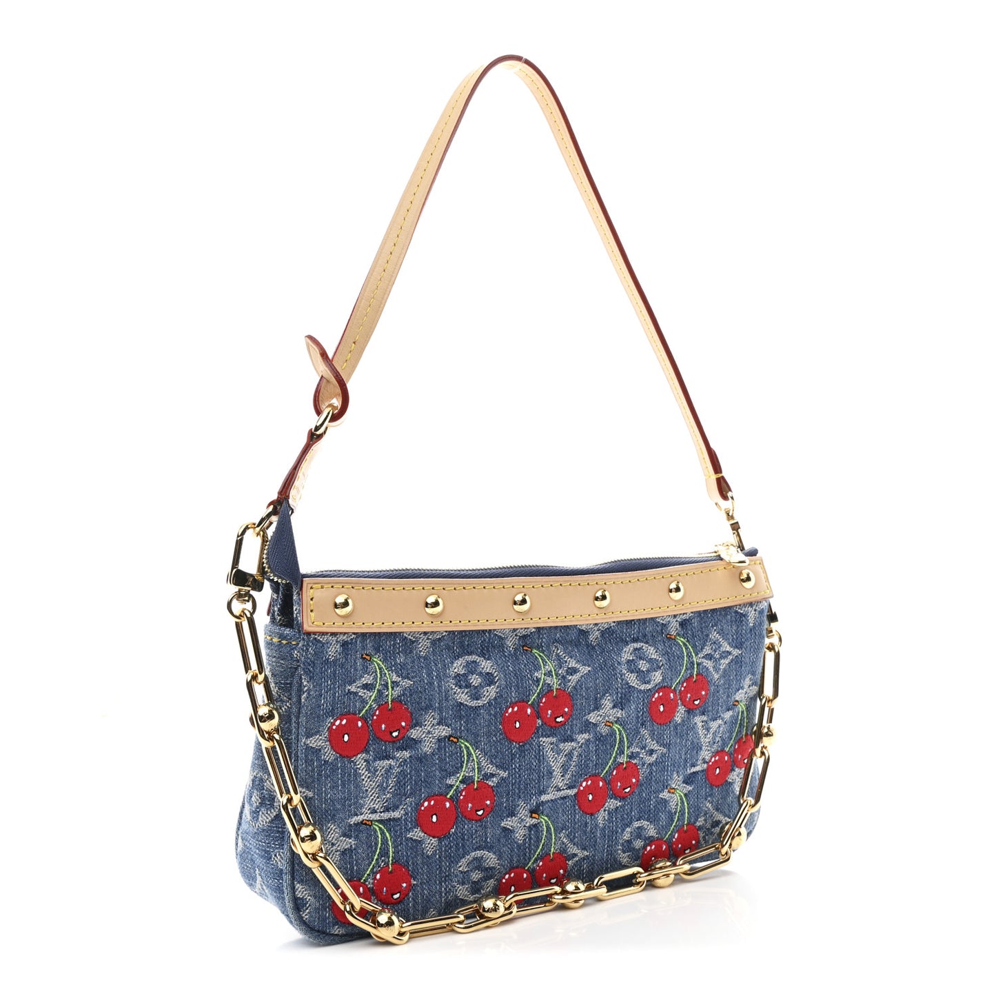 LV X TM Monogram Denim Cerises Pochette Accessories Blue