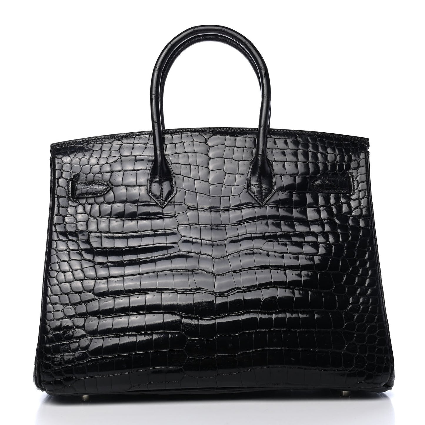 Shiny Porosus Crocodile Birkin 35 Black