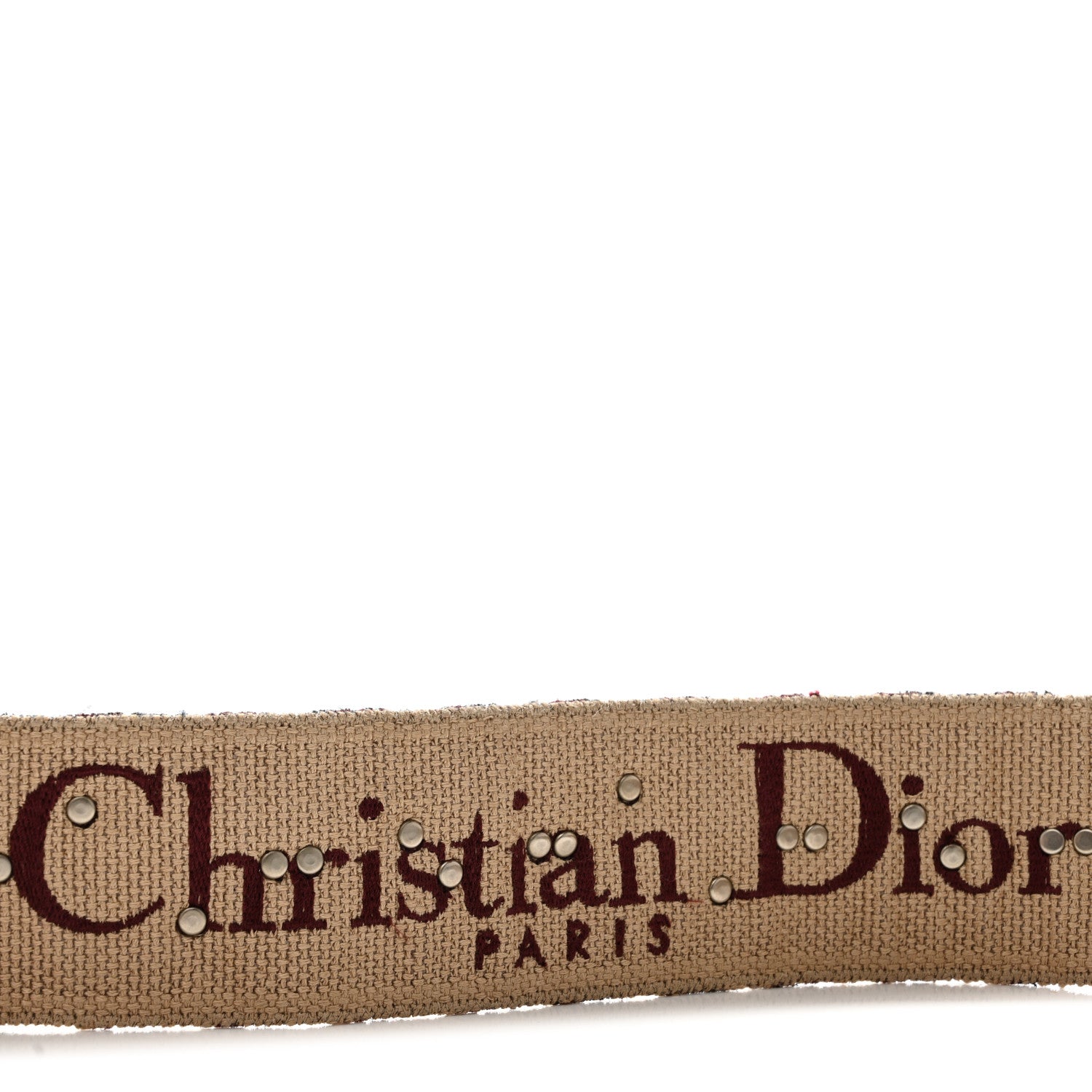 Christian Dior Oblique Studded Shoulder Strap Burgundy 4 of 4