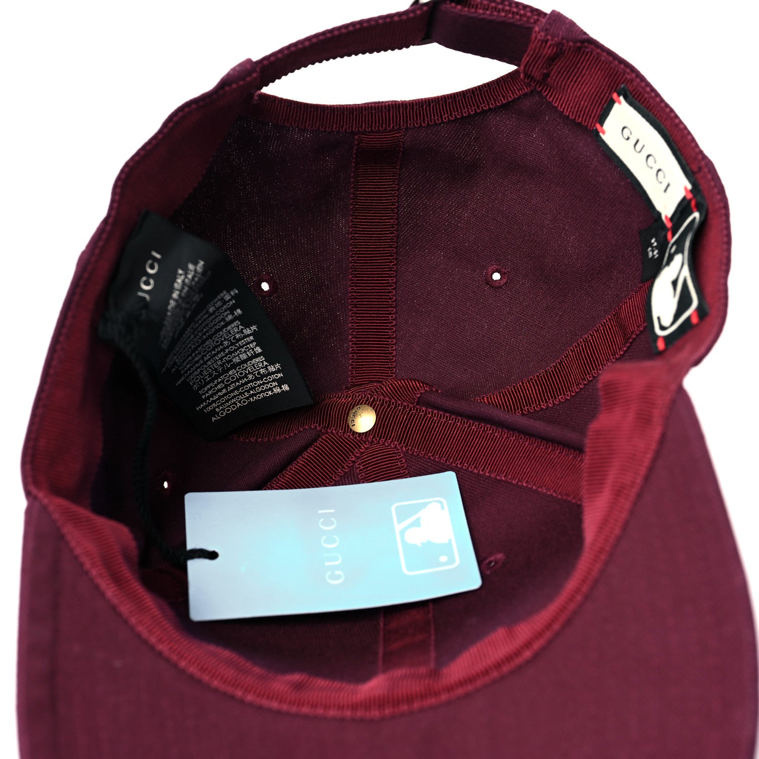 Gucci X MLB Cotton NY Yankees Baseball Hat 57-61 Lacquer 7 of 9