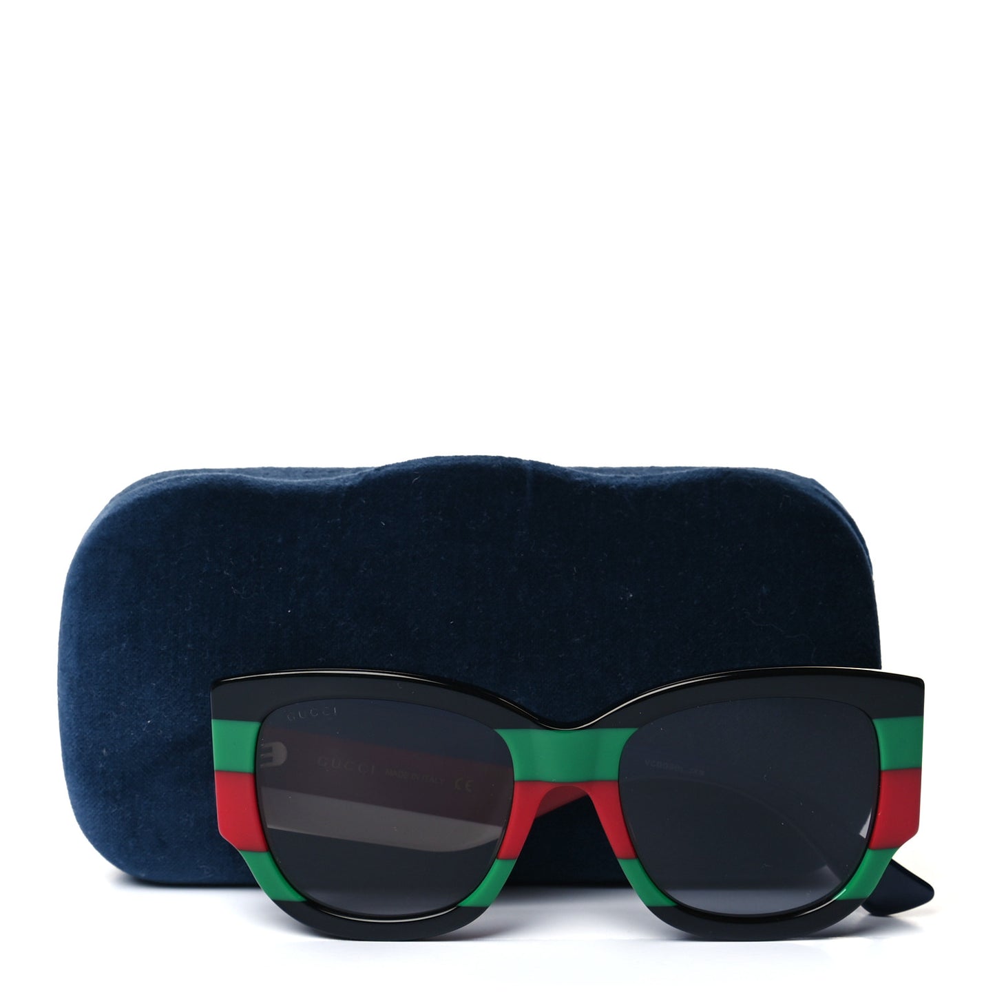 Acetate Web Oversized Frame Rectangle Sunglasses GG0276S Black Multicolor