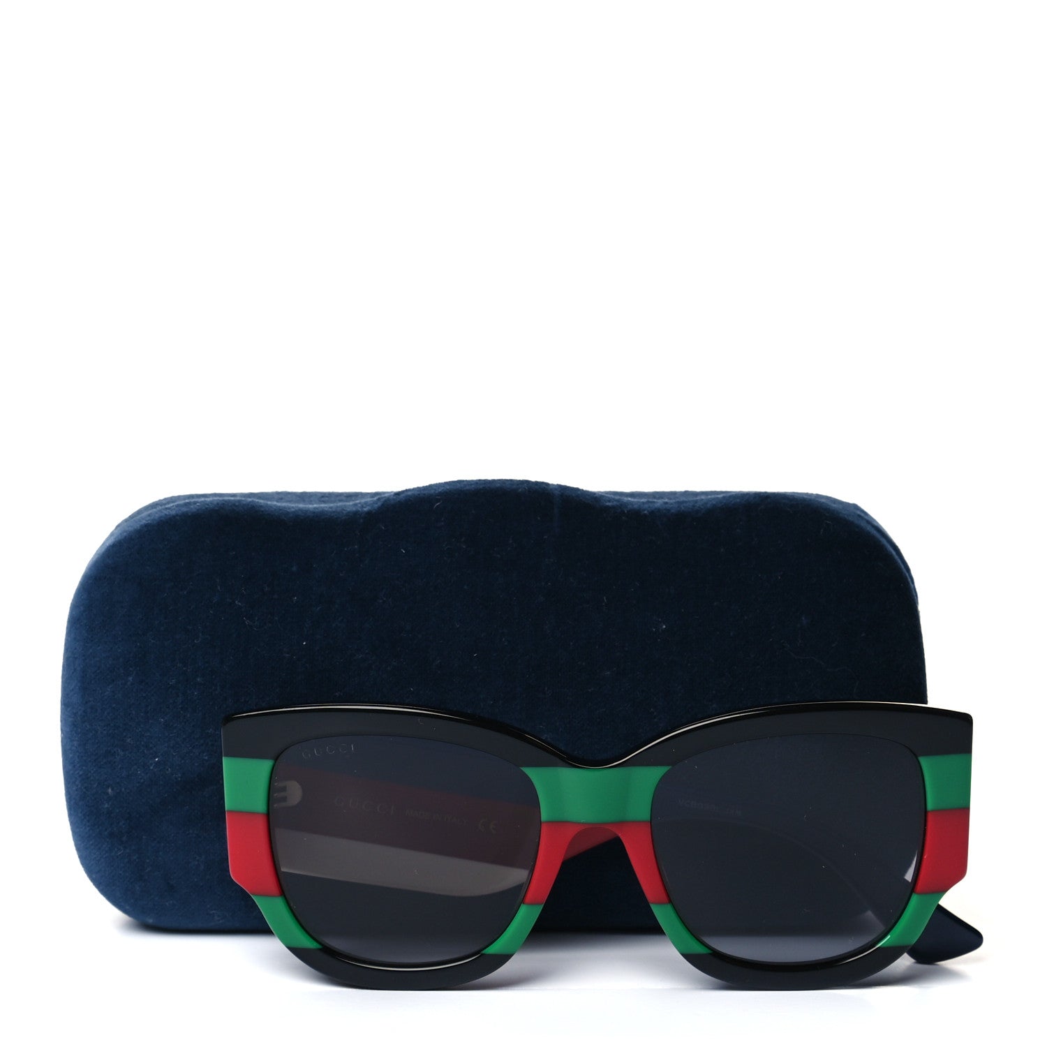 Gucci Acetate Web Oversized Frame Rectangle Sunglasses GG0276S Black Multicolor 8 of 8