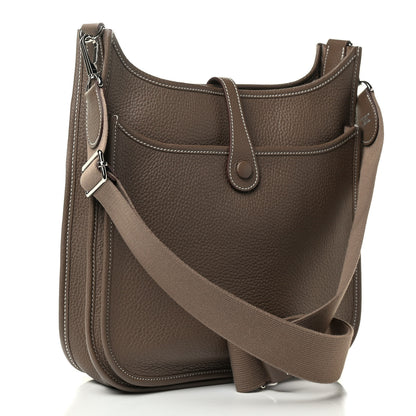 Hermes Taurillon Clemence Evelyne III PM Etoupe 2 of 8