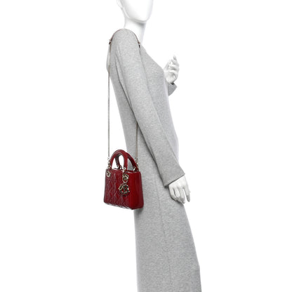 Christian Dior Patent Cannage Mini Lady Dior Red 2 of 10