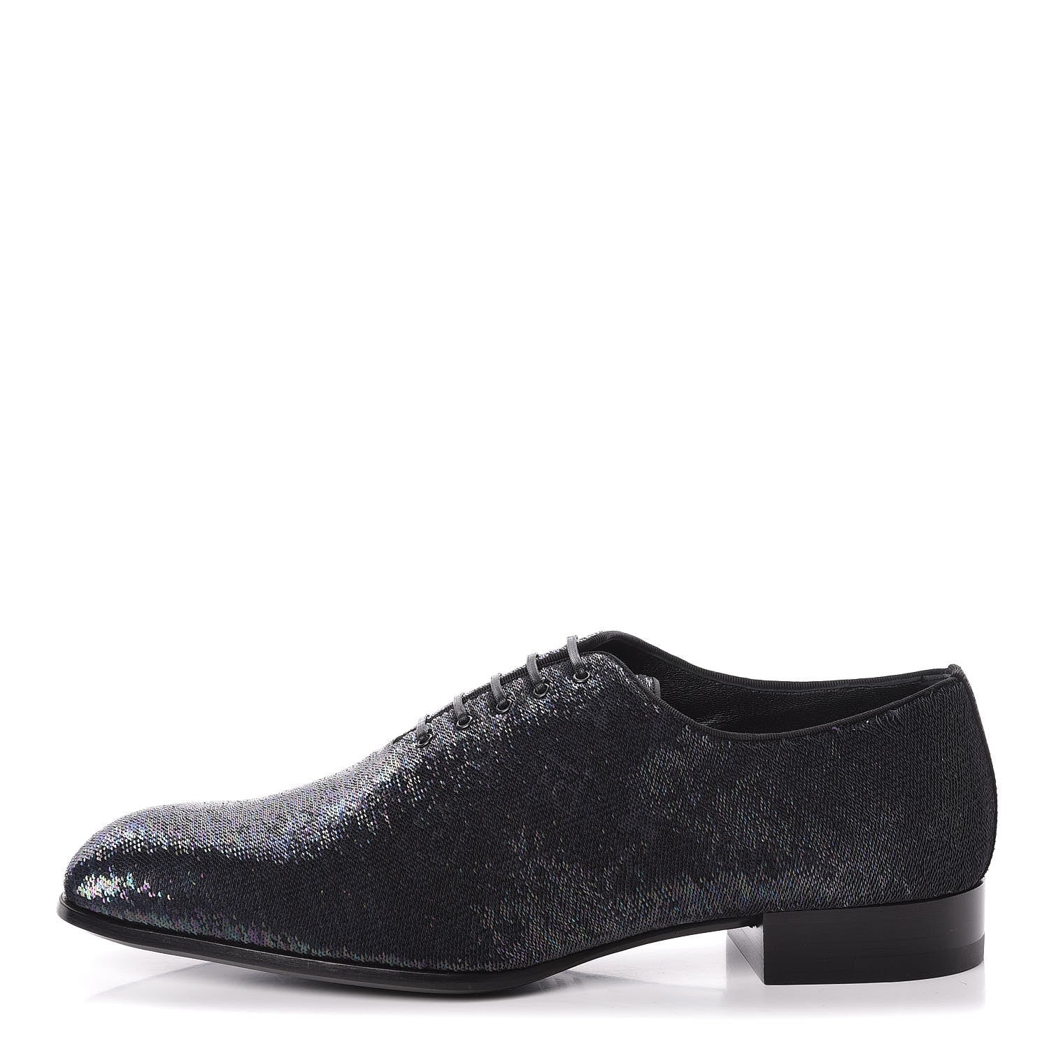 Louis Vuitton Monogram Embroided Sequins Mens Grenelle Richelieu Shoes 8 Black 1 of 9