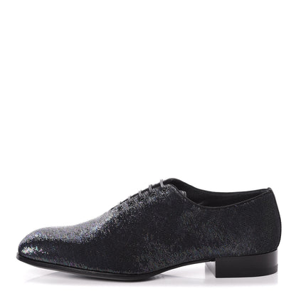 Louis Vuitton Monogram Embroided Sequins Mens Grenelle Richelieu Shoes 8 Black 1 of 9