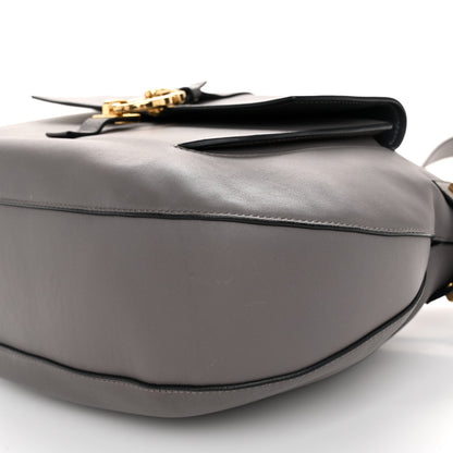 Salvatore Ferragamo Calfskin Fiona Hobo Grey 9 of 10