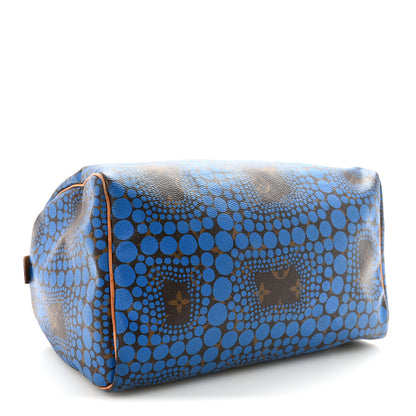 Louis Vuitton Monogram Kusama Town Speedy 30 Blue 4 of 10