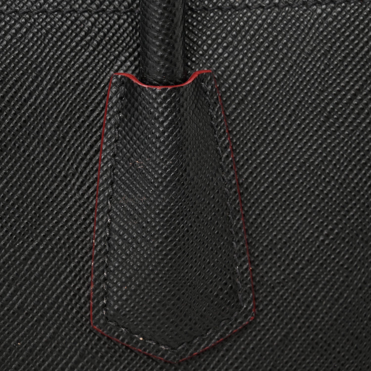 Prada Saffiano Cuir Large Double Bag Black Fuoco 14 of 15