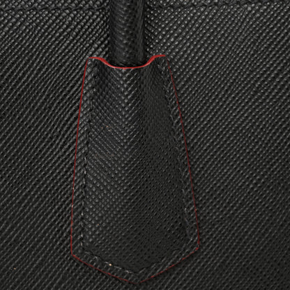 Prada Saffiano Cuir Large Double Bag Black Fuoco 14 of 15