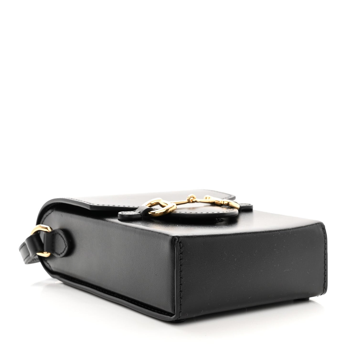 Boarded Plutone Calfskin Mini Horsebit 1955 Crossbody Bag Black