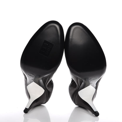 Chanel Lambskin Elastic Pumps 39 Black 5 of 8