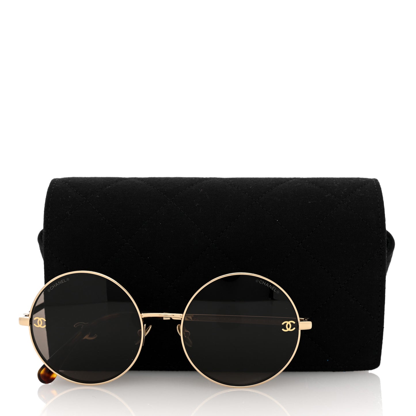 Metal Round Sunglasses 4268 Gold Tortoise