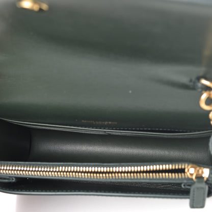 Saint Laurent Calfskin Monogram Sunset Chain Wallet Green 4 of 4