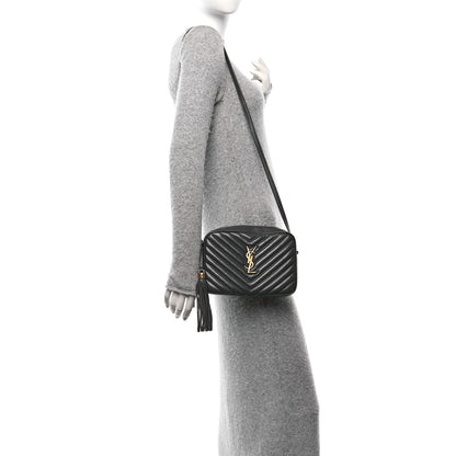 Saint Laurent Calfskin Matelasse Monogram Lou Camera Bag Storm 2 of 10