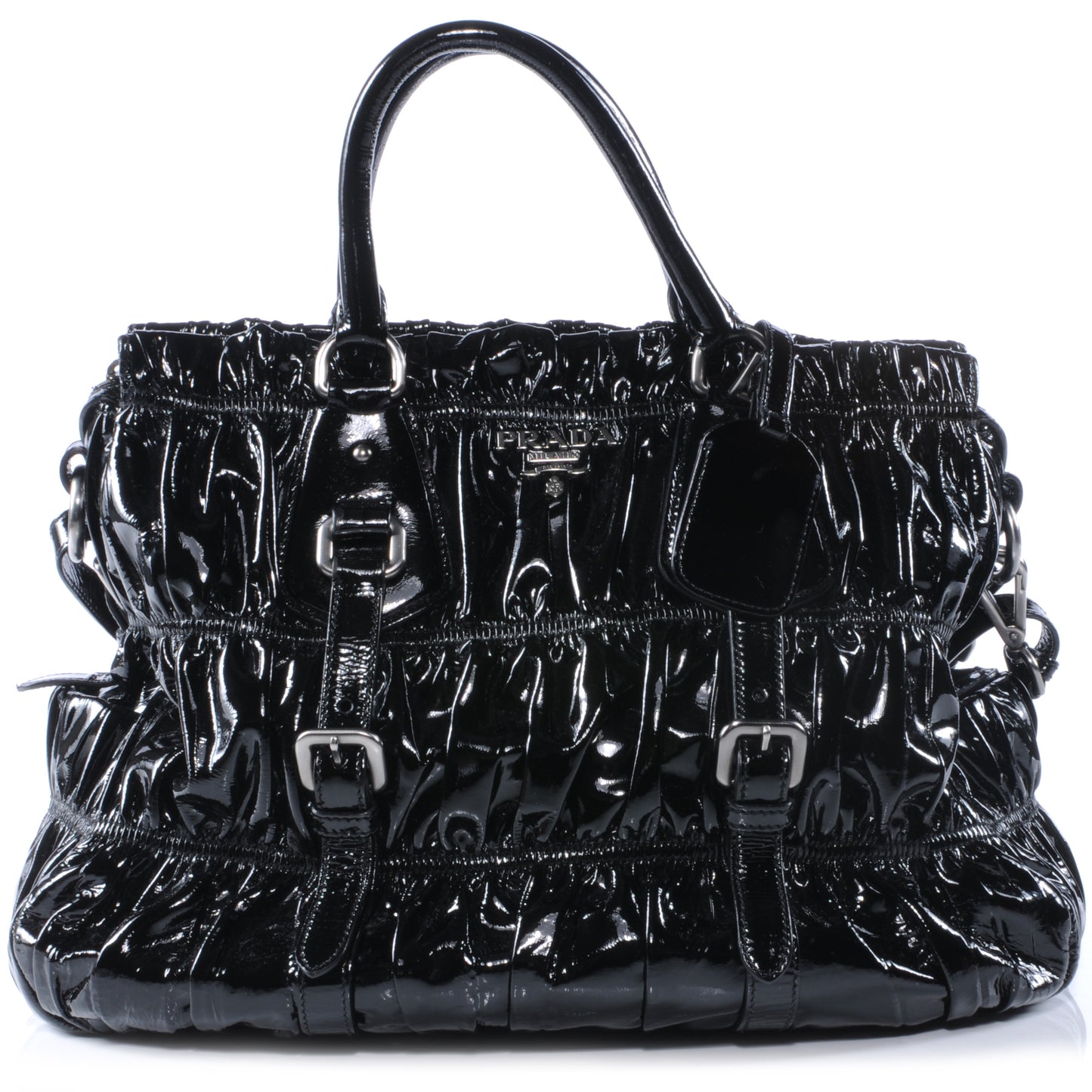 Vernice Gaufre Tote Black
