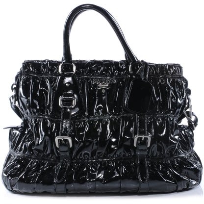 Prada Vernice Gaufre Tote Black 1 of 8