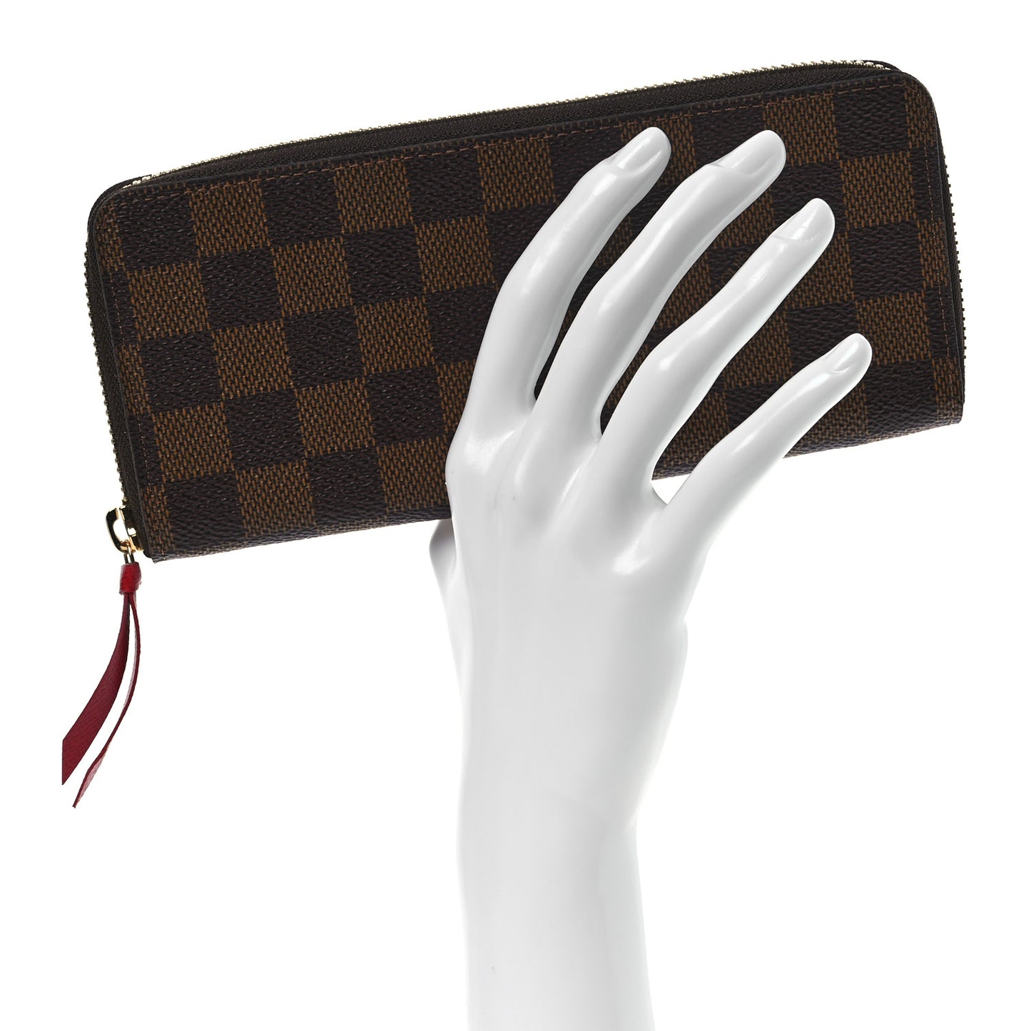 Damier Ebene Clemence Wallet Cherry