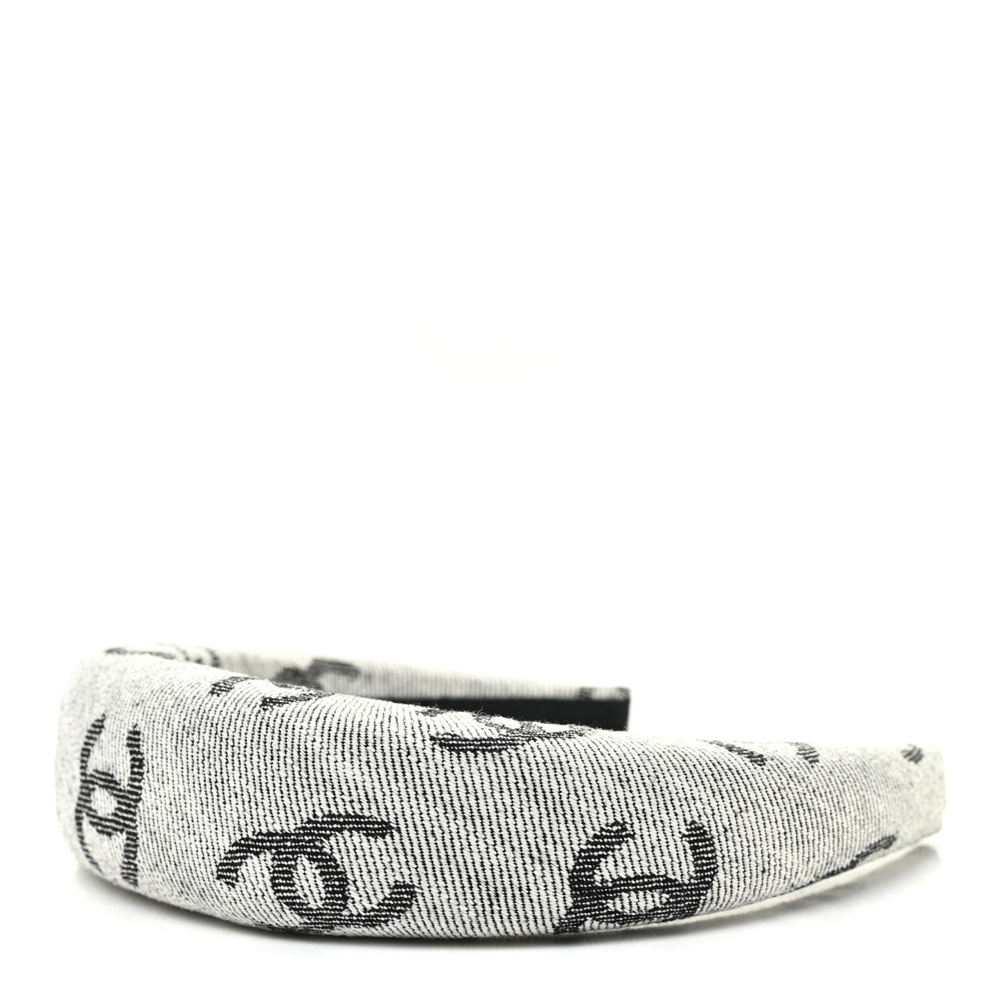 Denim CC Headband White Black