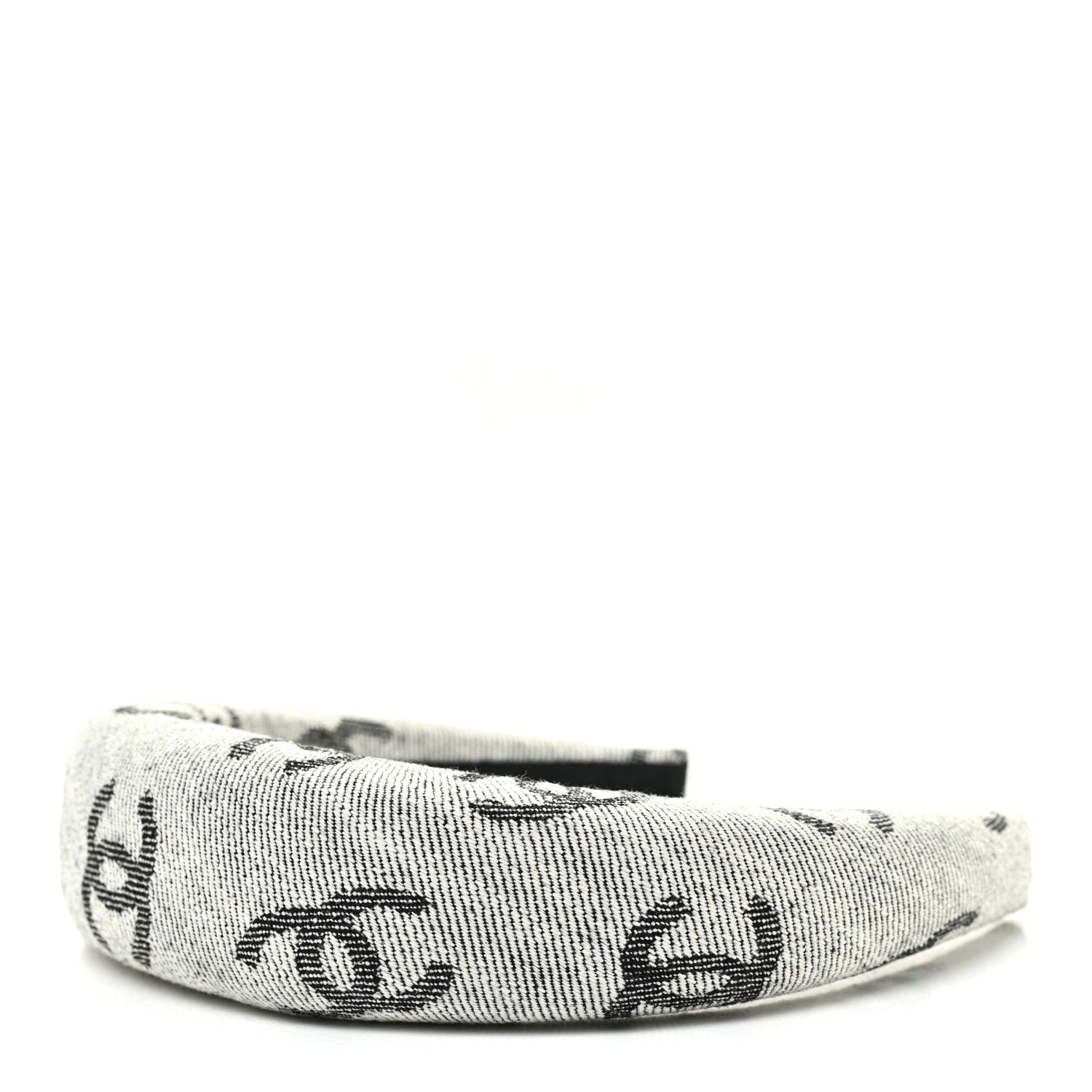 Chanel Denim CC Headband White Black 1 of 4