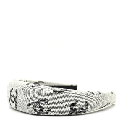 Chanel Denim CC Headband White Black 1 of 4