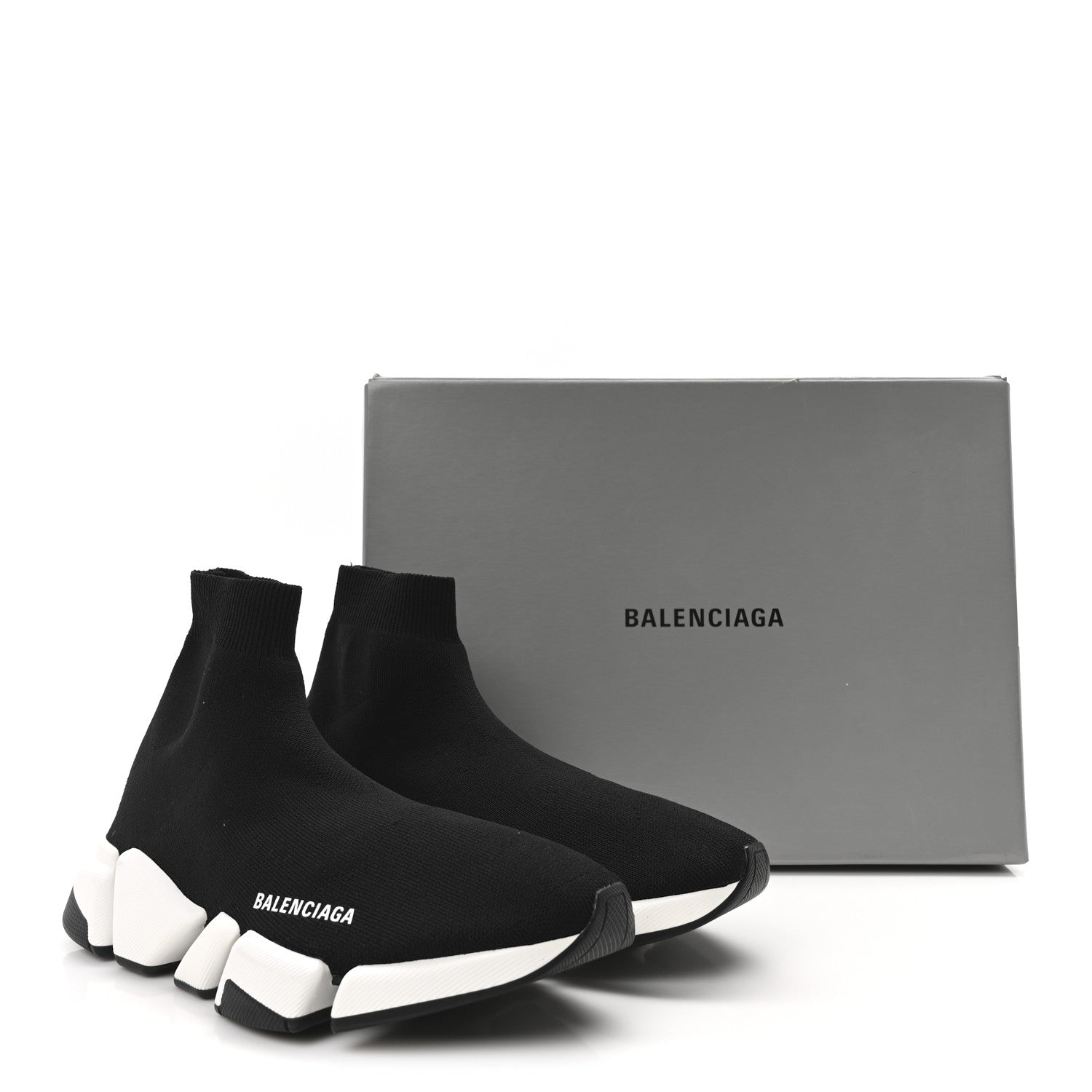 Balenciaga Technical 3D Recycled Knit Bi-Color Sole Womens Speed 2.0 Sneakers 40 Black White 9 of 9