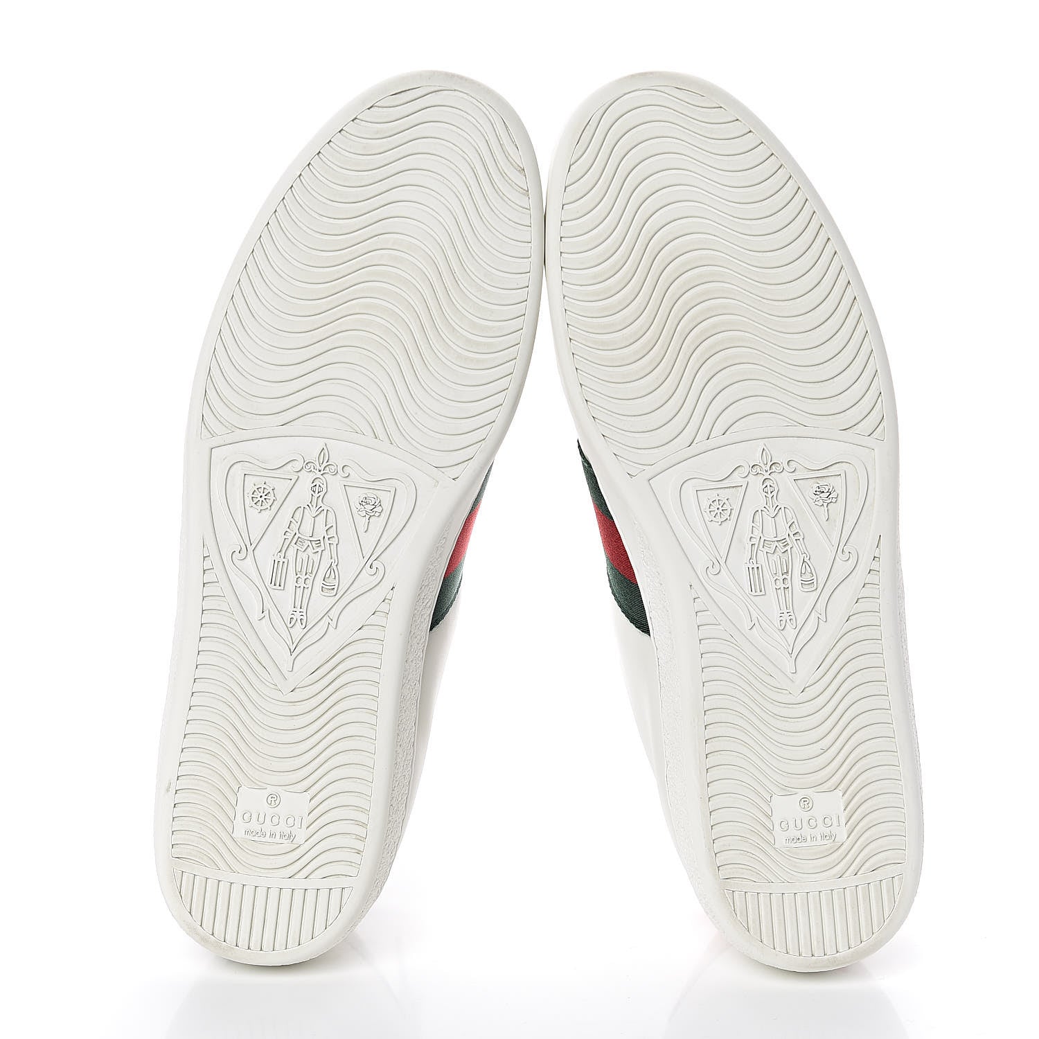 Gucci Calfskin Web Bosco Embroidered Mens Ace Sneakers 9.5 White Green 7 of 8