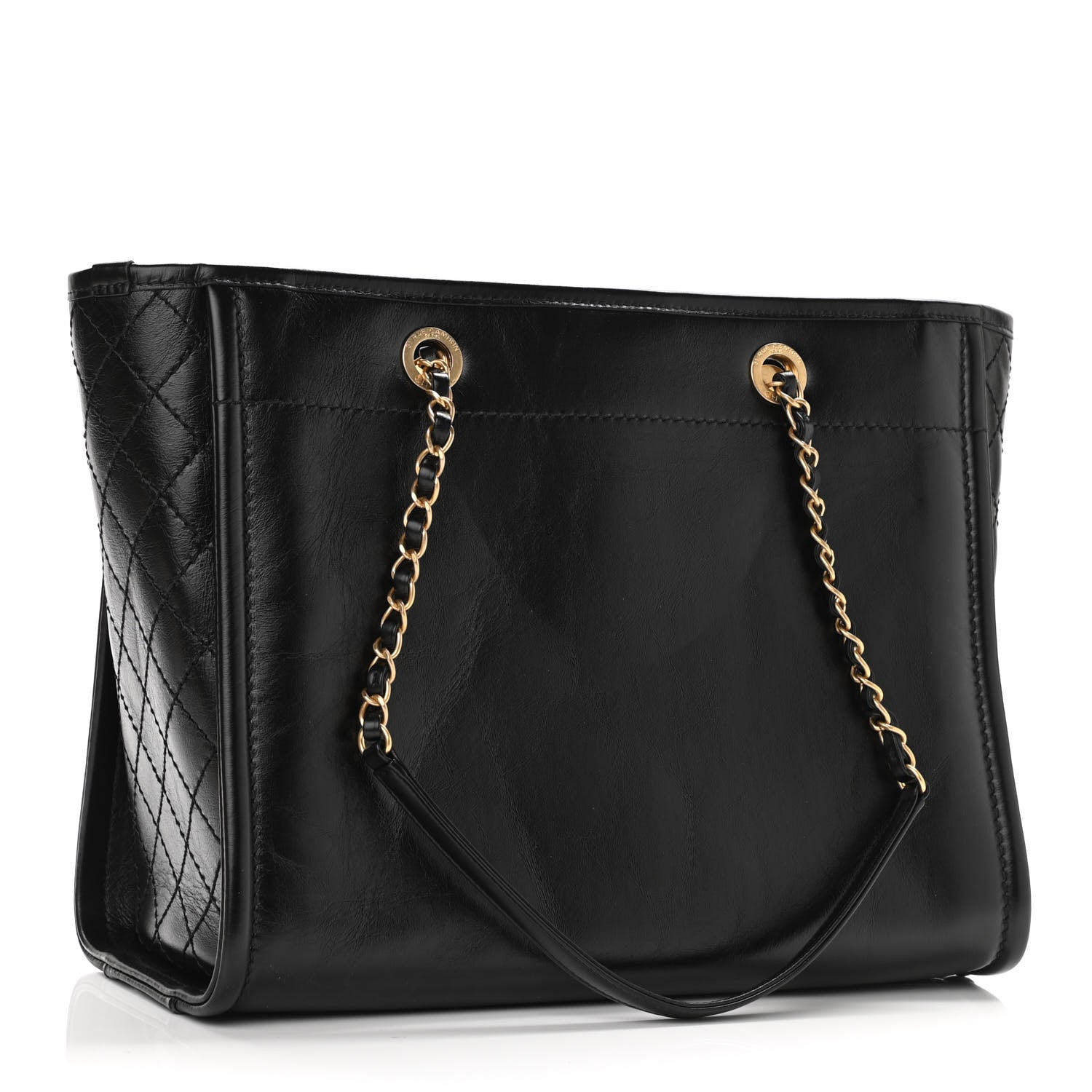 Chanel Aged Calfskin Small Charms Deauville Tote Black 3 of 10