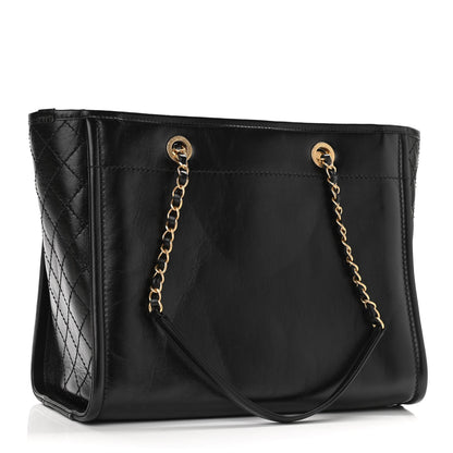 Chanel Aged Calfskin Small Charms Deauville Tote Black 3 of 10