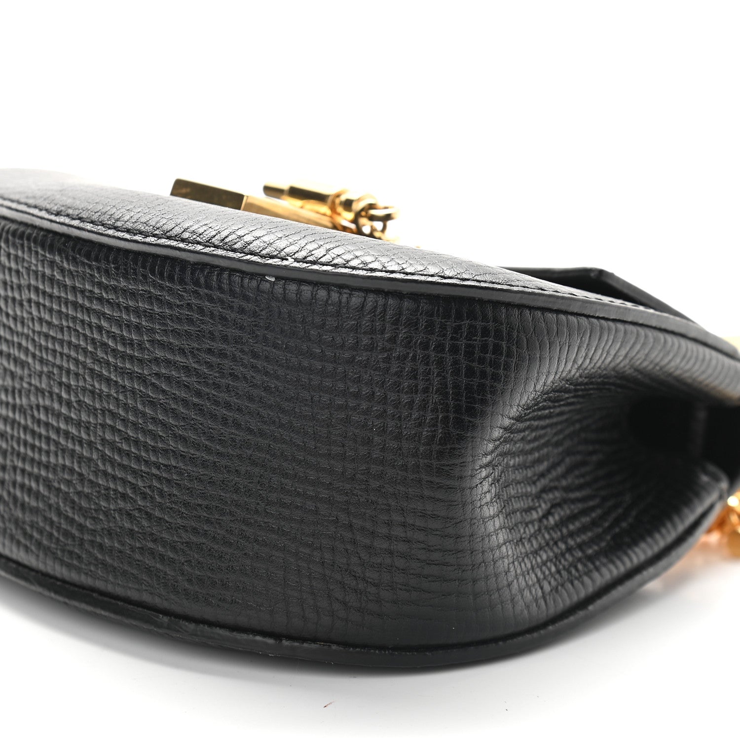 Chloe Textured Calfskin Lambskin Nano Drew Shoulder Bag Black 7 of 7