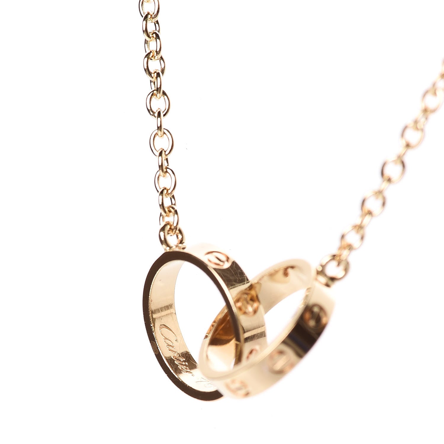 Cartier 18K Yellow Gold Interlocking LOVE Necklace 6 of 7