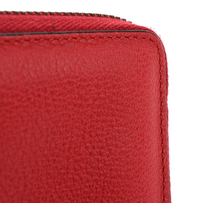 Gucci Calfskin Logo Zip Around Card Case Hibiscus Red 9 of 10
