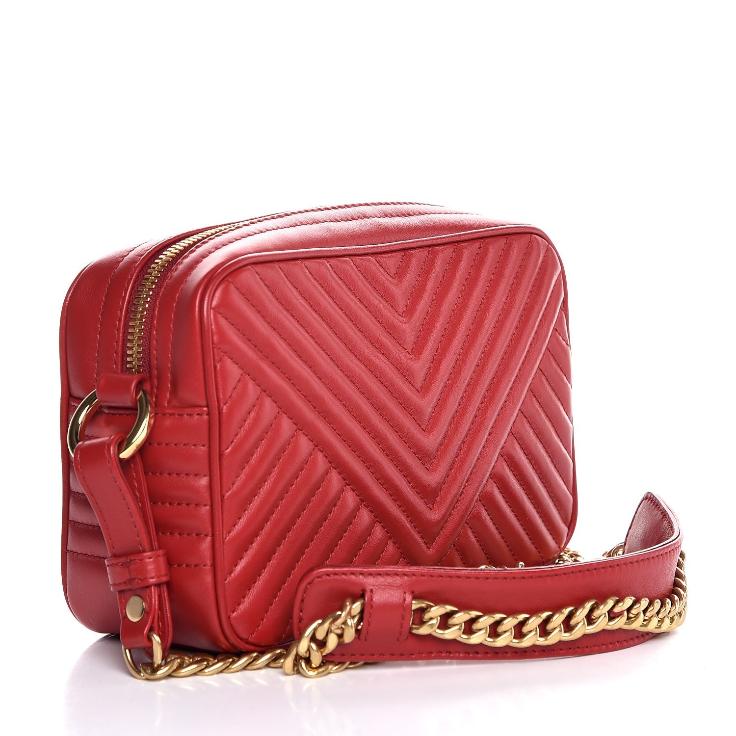 Prada Soft Calfskin Bandoliera Crossbody Bag Fuoco 3 of 7